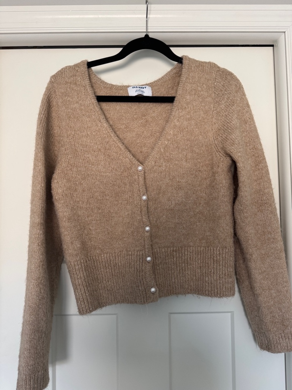 Old Navy Women's Beige V-Neck Button Cardigan